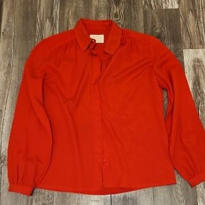 Vintage Pendleton Button Up Lightweight Blouse Red